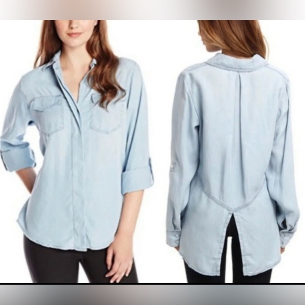 SAM EDELMAN Denim Chambray Button Down Shirt